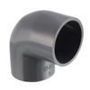 sourcing map PVC Pipe Fitting 40mm Slip Socket 90 Degree Elbow Coupling Connector Gray 2Pcs