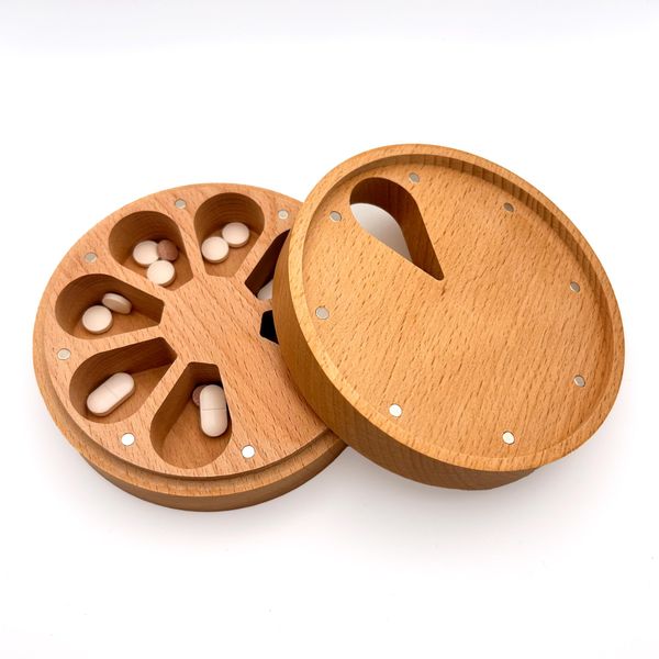 Wooden 7 Days Pill Box (Solid Beech - Blank (Not Engraved))