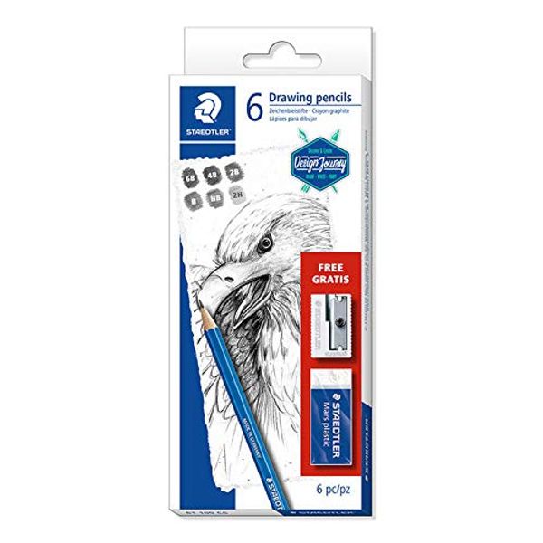 CREATIV DISCOUNT Zeichenbleistifte, verschiedene Stärken, 6 Stück