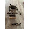Colonial Hammered Copper Finish Cabinet Door Hinges w/Screws, 3/8" Offset