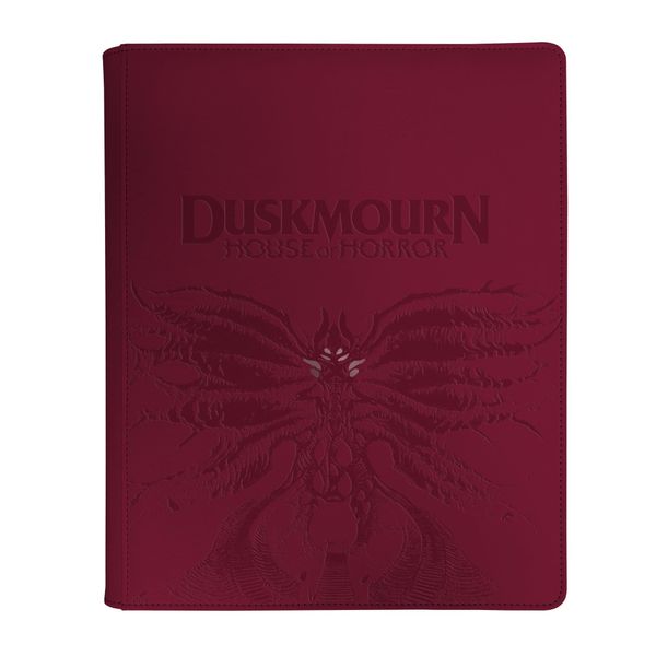 Ultra PRO - MTG Duskmourn 9-Pocket Premium Zippered PRO-Binder Creepy Leather, Stores and Protects up to 360 Standard Size Cards in Sideloading pockets, Debossed MTG Art Symbol, Zippered Closure