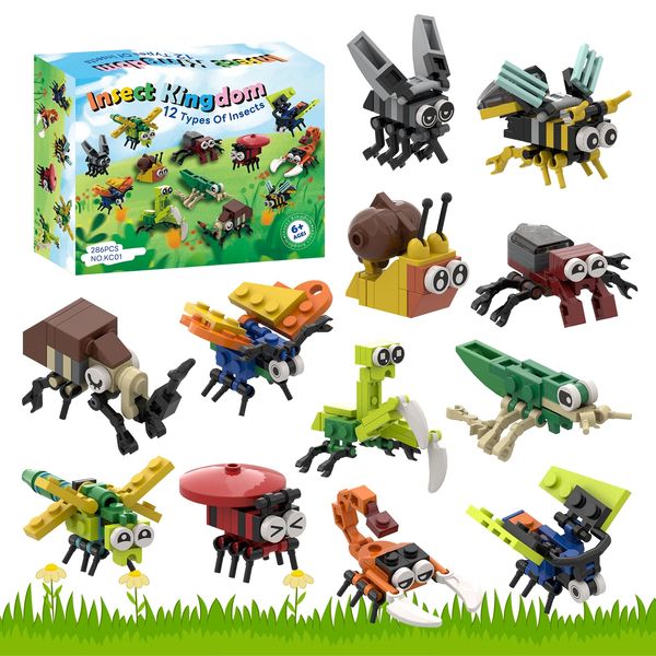 POATROZON 12Pcs Building Blocks Set for Kids 3 4 5 6 7 8 Boys and Girls Christmas Valentine's Day Easter Gifts