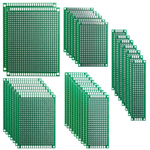 Elegoo 32-Piece Double-Sided PCB Board Prototype Breadboard Set for Arts and Crafts, Soldering, Compatible with Arduino Kits (5 Sizes)