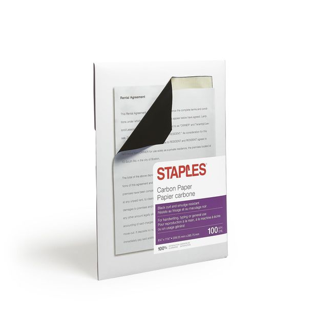 Staples 150912 Carbon Paper 8-1/2-Inch x 11-Inch Black