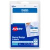 Avery (R) Self-Adhesive Name Badges, Hello My Name Is,, Blue, 100 Pack , bule