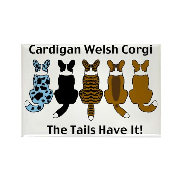 CafePress Wagging Cardigans Rectangle Magnet, 2"x3" Refrigerator Magnet
