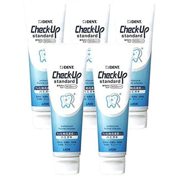 Lion Dent Check-Up Standard Fluorine, 1,450 ppm, 4.7 oz (135 g) x 5 Set