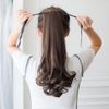 ALLMIRA Ponytail Wig, Extensions, Long Length, 35, 45, 55cm, 4 Colors, Natural Fluffy Curly Curly Point Wig, Natural Small Face Effect (35cm, Light Brown)