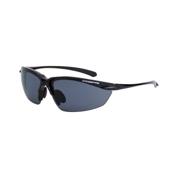 Crossfire Eyewear 9614 Sniper Polarized Safety Glasses with Smoke Polarized Lens and Black Frame