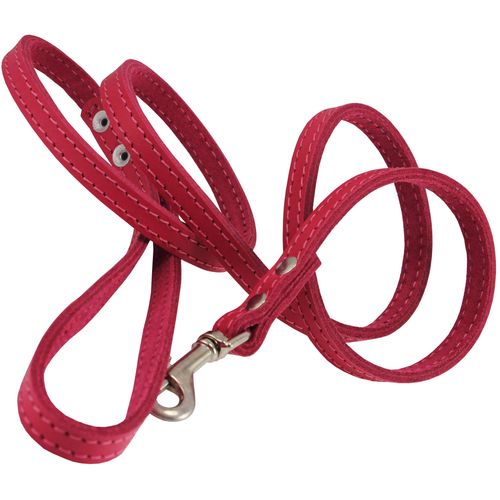 Dogs My Love Genuine Leather Dog Leash 4-Feet Wide Pink (Small: 3/8" Wide)