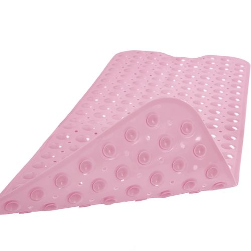 Linoows Bathtub and Shower Mats, Extra Long Non-Slip Bath Tub Mat 39 x 16 Inch, Machine Washable Bathmat with Suction Cups & Drain Holes for Bathroom Floor, Pink