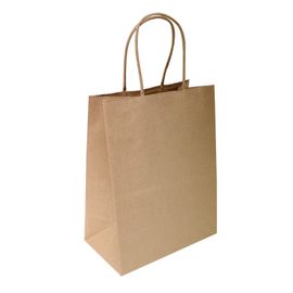 8 inchX4.75 inchx10 inch - 100 Pcs - Brown Kraft Paper Bags, Shopping, Mechandise, Party, Gift Bags