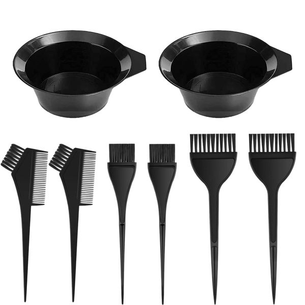 8 Pcs Hair Coloring Brushes Hair Dye Kit Hair Dye Brush and Mixing Bowl Set hair dye bowl and brush kit Double Sided Hair Dying Brushes Tint Comb Set hair dye brush and bowl set