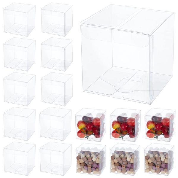 BENECREAT 30 Pieces 2.8 x 2.8 x 2.8 inches (7 x 7 x 7 cm) PVC Transparent Plastic Case, Clear Gift Box, Case, Small Items, Gift Case, Wrapping Box