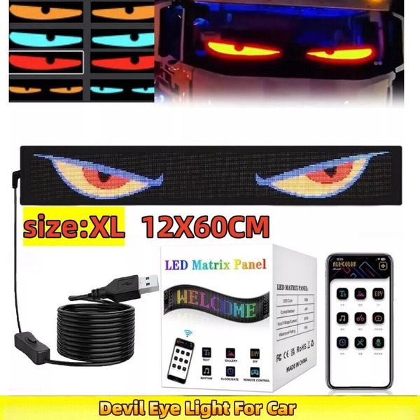 24"5V USB Truck Specific Devil Eye Car LED Display Screen Dynamic Headlight WiFi