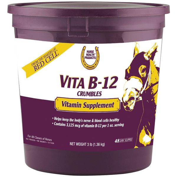 Horse Health Vita B-12 Crumbles Supplement for Horses, Supports red blood cel...