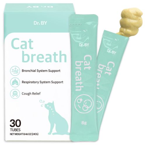 Dr.by Cat Breath Bronchial Supplements Cat Sneezing Treatment Asthma Cold Cough Nose Relief Respiratory&Immune Support with TF-343-30 lickable Formula Individually Packaged, Chicken (1 Pack (8.5OZ))