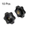 uxcell 10pcs Star Knobs M5 Female Threaded 32mm Head Plastic Through Hole Brass Screws Clamping Handle Threaded Knob Black
