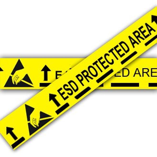 ELCOM (UK) LTD Anti Static ESD Yellow Esd Protected Area Floor Adhesive Tape