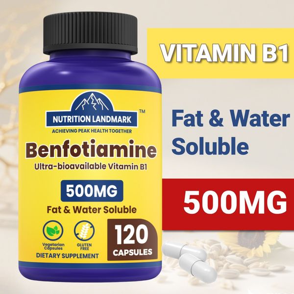Benfotiamine 500 mg,60 Servings, High Bioavailability, Potent Ingredients