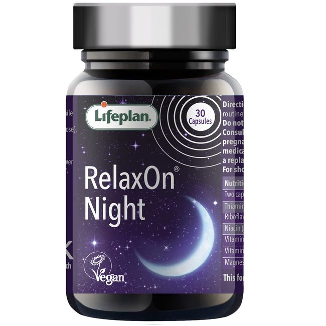 RelaxOn® Night with B Vitamins (B1, B2, B3, B6 and B12), Magnesium, Lavender, Lemon Balm, Chamomile and Passionflower