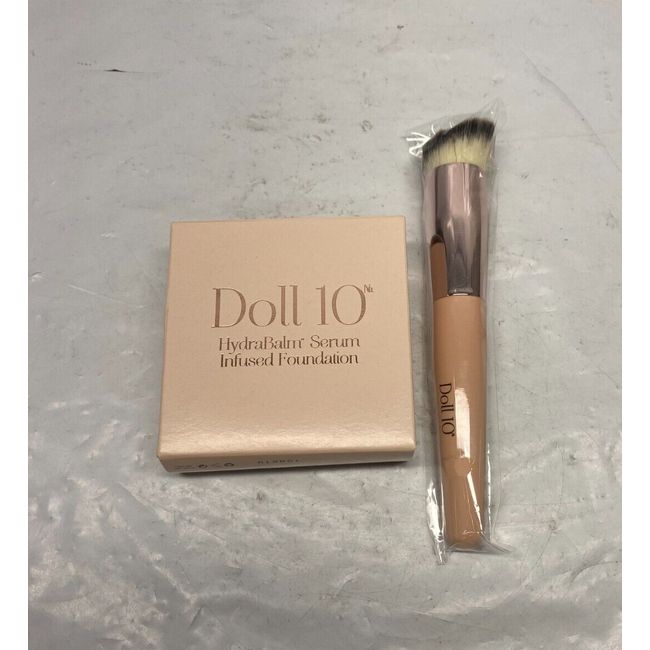 Doll 10 HydraBalm Serum Infused Foundation - Deep w/ No 4 Doll 10 Brush - SEALED