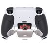 eXtremeRate Silver Real Metal Buttons (RMB) Version RISE 2.0 Remap Kit for ps5 Controller BDM-010 BDM-020 with Black Rubberized Grip White Back Shell, Programable Back Buttons - Without Controller
