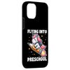iPhone 14 Funny Flying Into Preschool Unicorn Back To School Rocket Case