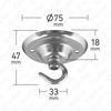 ElekTek Ceiling Rose Hook Plate 75mm Diameter - Choose Finish Colour (Brass)