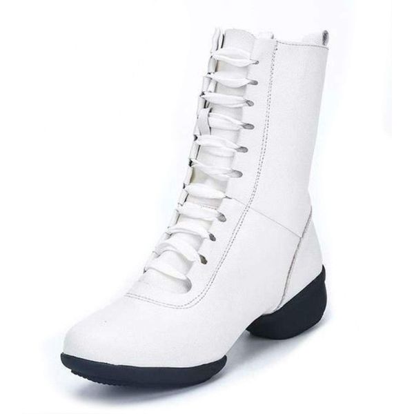 Micopuera Dance Shoes, Boots, White, Lace-Up, Jazz Dance, Hip Hop, white