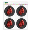 Red Boxing Gloves Boxer Refrigerator Fridge Locker Vinyl Circle Magnet Set