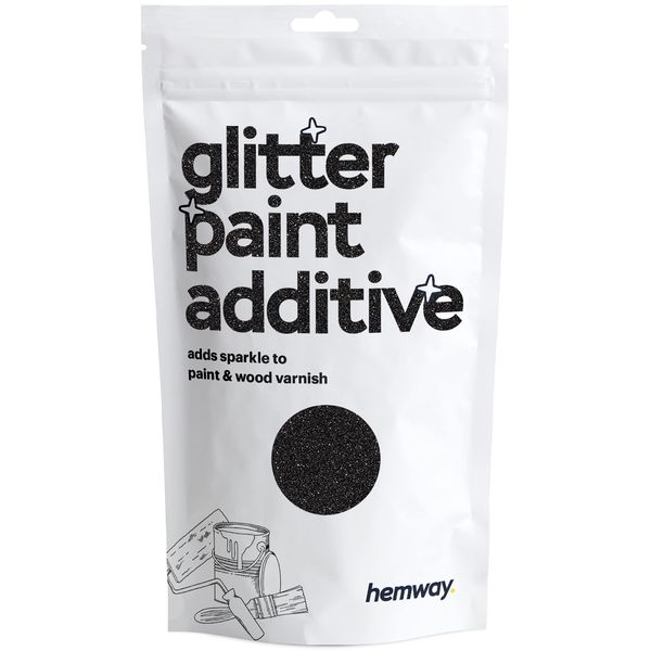 Hemway | Glitter Paint Additive for Emulsion Water Based Paints 100g (Black)