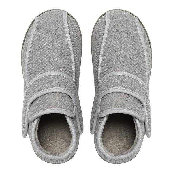 Sanaris Room Shoes, Nursing Shoes, Rehabilitation Shoes, Velcro, Easy to Put on and Take off, Stylish, Nursing Shoes, Women's, Slippers, Elderly, Indoor Shoes, Easy to Wear Slippers, During Pregnancy, Postpartum, Anti-Slip, Indoor and Outdoor Shoes, gray