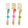 Mud Pie Floral Spatula Set, Pink, Large 12" x 2.5" | small 8"