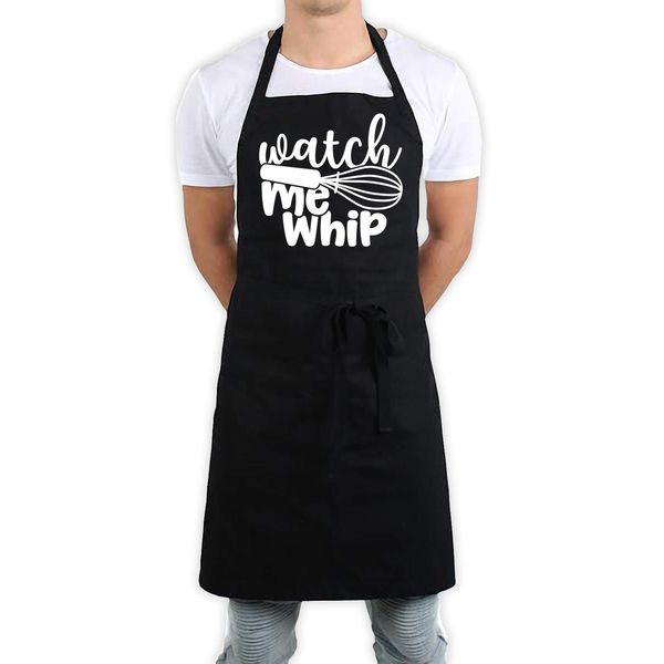 Daytripper Watch Me Whip Funny Kitchen BBQ Apron Black