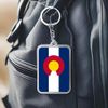 FHZJKJX 2 Pack Colorado Flag Keychain Key Ring-(Colorado)