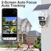 2PCS 4MP Solar Wireless Security Camera WiFi PTZ Dual Lens 2-Way Audio