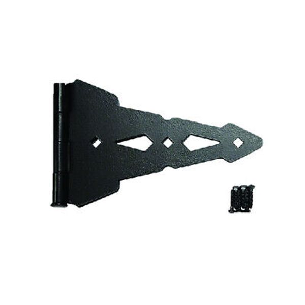 8" Universal Gate Strap Hinges (Single Hinge) Black Powder Coat Finish