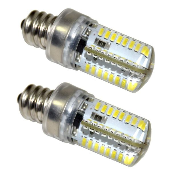 HQRP 2-Pack 7/16" 110V LED Light Bulbs Cool White Compatible with Brother LS-2125, LS-2125b, LS-2125i, LS-2129, LS-2130, LS-2150, LS-2160 Sewing Machine