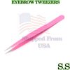 Pink Professional Beauty Eyebrows Sharp Pointed Eyelashes Extensions Tweezers