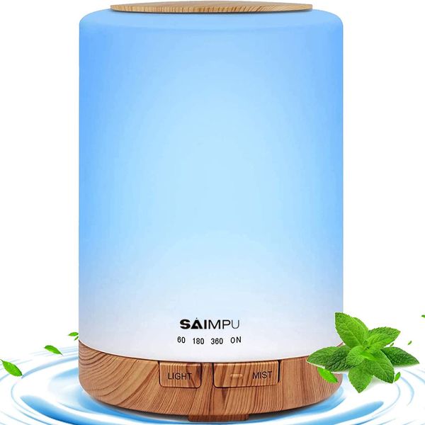 Essential Oil Diffuser- 300ml Aroma Diffuser Humidifier, Anion Air Diffuser with 7 Colorful Led Lights, Quiet Ultrasonic Aromatherapy Diffuser with Cool Mist, Air Humidifier for Bedroom, Home, Office