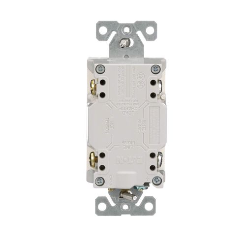 Eaton TRSGF15LA Self-Testing Tamper Resistant GFCI Receptacle, Duplex Outlet, 15A 125V, NEMA 5-15R, Light Almond