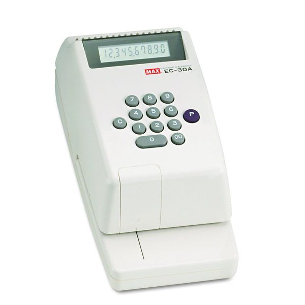 MAX Electronic Checkwriter, 10-Digit, 4.38 x 9.13 x 3.75