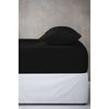 Microfibre Fitted Sheets Luxurious Easy Care Super Soft All Year Round Bed Sheets (Black, Single)