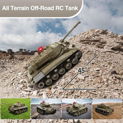Remote Control Tank for Kids, M41A3 American Army Battle Tank, Programmable RC T