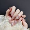 24 pieces set nail tip gentle like water simple aurora lame gradation nail