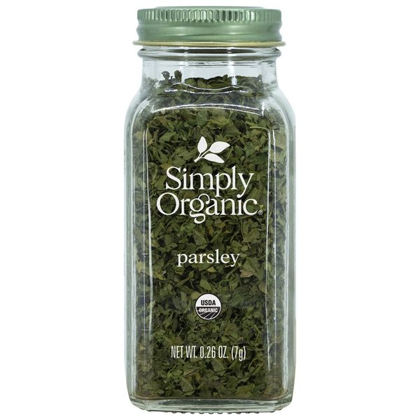 Simply Organic Parsley Flakes, 0.26-Ounce Jar, Fresh, Green-Leafy Taste, Vibrant Color Italian Parsley, Kosher, Organic