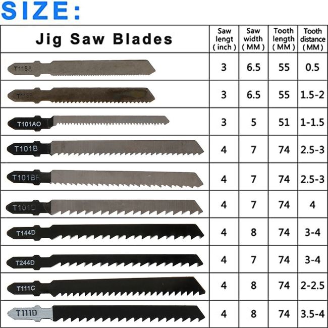 10pcs Jigsaw Blades Set for Black and Decker Jig Saw Metal Plastic Wood  Blades