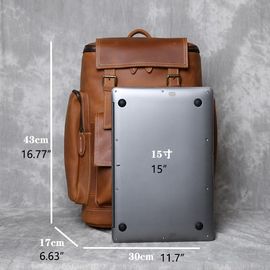 Genuine Leather Men's Backpack Business Fashion Large Capacity