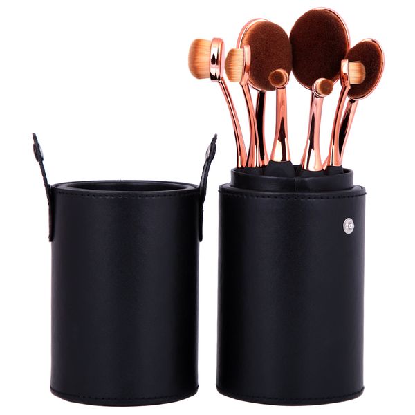 BEAU BELLE Oval Mastery Make Up Brush Pot, 8-Piece